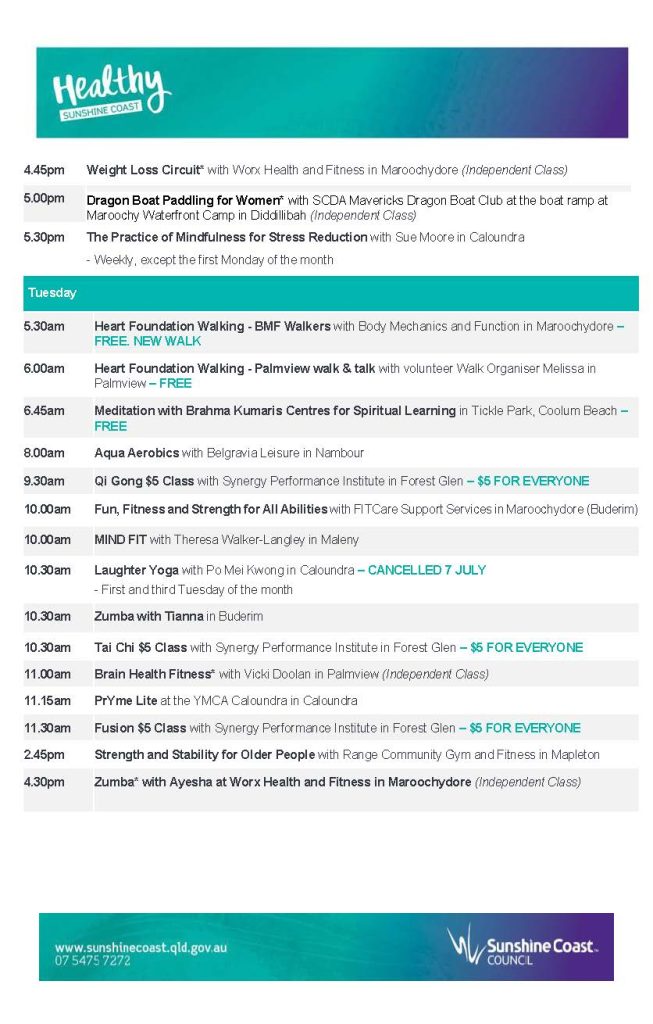 Healthy Sunshine Coast Activity by Day List - Page_2